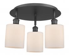 Innovations Lighting 516-3C-BK-G111 - Cobbleskill - 3 Light - 17 inch - Matte Black - Semi-Flush Mount