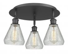 Innovations Lighting 516-3C-BK-G275 - Conesus - 3 Light - 18 inch - Matte Black - Semi-Flush Mount