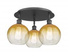 Innovations Lighting 516-3C-BK-G483-8AM - Brookhaven Globe - 3 Light - 20 inch - Matte Black - Semi-Flush Mount