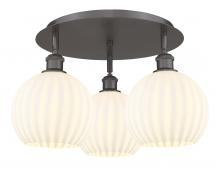 Innovations Lighting 516-3C-OB-G1217-8WV - White Venetian - 3 Light - 20 inch - Oil Rubbed Bronze - Semi-Flush Mount