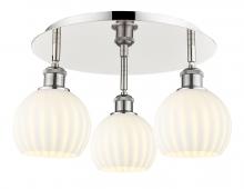 Innovations Lighting 516-3C-PN-G1217-6WV - White Venetian - 3 Light - 18 inch - Polished Nickel - Semi-Flush Mount