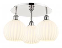 Innovations Lighting 516-3C-PN-G1217-8WV - White Venetian - 3 Light - 20 inch - Polished Nickel - Semi-Flush Mount