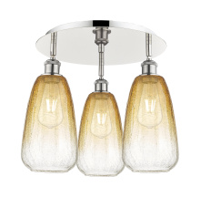 Innovations Lighting 516-3C-PN-G480-6AM - Brookhaven Almond - 3 Light - 18 inch - Polished Nickel - Semi-Flush Mount