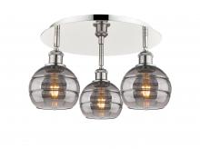 Innovations Lighting 516-3C-PN-G556-6SM - Rochester - 3 Light - 18 inch - Polished Nickel - Semi-Flush Mount