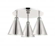 Innovations Lighting 516-3C-PN-MBC-8-PN - Berkshire - 3 Light - 20 inch - Polished Nickel - Semi-Flush Mount