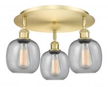 Innovations Lighting 516-3C-SG-G104 - Belfast - 3 Light - 18 inch - Satin Gold - Semi-Flush Mount