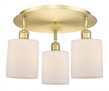 Innovations Lighting 516-3C-SG-G111 - Cobbleskill - 3 Light - 17 inch - Satin Gold - Semi-Flush Mount