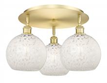 Innovations Lighting 516-3C-SG-G1216-8WM - White Mouchette - 3 Light - 20 inch - Satin Gold - Semi-Flush Mount