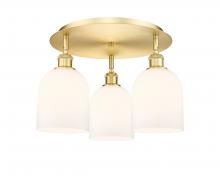 Innovations Lighting 516-3C-SG-G558-6GWH - Bella - 3 Light - 17 inch - Satin Gold - Semi-Flush Mount