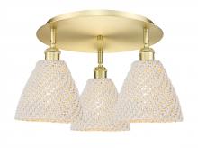Innovations Lighting 516-3C-SG-NBD-75-NAT - Bristol Natural - 3 Light - 6 inch - Satin Gold - Semi-Flush Mount