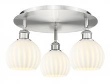 Innovations Lighting 516-3C-SN-G1217-6WV - White Venetian - 3 Light - 18 inch - Satin Nickel - Semi-Flush Mount