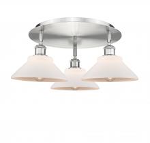 Innovations Lighting 516-3C-SN-G131 - Orwell - 3 Light - 20 inch - Satin Nickel - Semi-Flush Mount