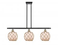 Innovations Lighting 516-3I-BAB-G121-8RB - Farmhouse Rope - 3 Light - 36 inch - Black Antique Brass - Stem hung - Island Light