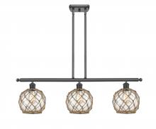 Innovations Lighting 516-3I-BK-G122-8RB - Farmhouse Rope - 3 Light - 36 inch - Matte Black - Stem hung - Island Light