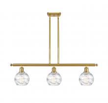Innovations Lighting 516-3I-SG-G1213-6 - Athens Deco Swirl - 3 Light - 36 inch - Satin Gold - Stem hung - Island Light
