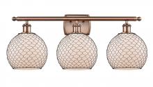 Innovations Lighting 516-3W-AC-G121-8CBK - Farmhouse Chicken Wire - 3 Light - 28 inch - Antique Copper - Bath Vanity Light