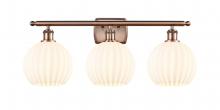 Innovations Lighting 516-3W-AC-G1217-8WV - White Venetian - 3 Light - 28 inch - Antique Copper - Bath Vanity Light