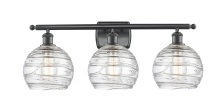 Innovations Lighting 516-3W-BK-G1213-8CL - Athens Deco Swirl - 3 Light - 28 inch - Matte Black - Bath Vanity Light