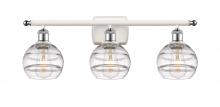 Innovations Lighting 516-3W-WPC-G556-6CL - Rochester - 3 Light - 26 inch - White Polished Chrome - Bath Vanity Light
