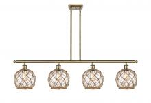Innovations Lighting 516-4I-AB-G122-8RB - Farmhouse Rope - 4 Light - 48 inch - Antique Brass - Stem hung - Island Light