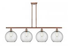 Innovations Lighting 516-4I-AC-G122-10CSN - Farmhouse Chicken Wire - 4 Light - 48 inch - Antique Copper - Stem hung - Island Light
