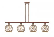 Innovations Lighting 516-4I-AC-G122-8RB - Farmhouse Rope - 4 Light - 48 inch - Antique Copper - Stem hung - Island Light