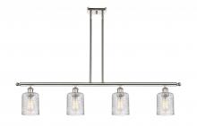 Innovations Lighting 516-4I-PN-G112C-5CL - Cobbleskill - 4 Light - 48 inch - Polished Nickel - Stem hung - Island Light