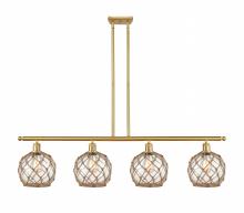 Innovations Lighting 516-4I-SG-G122-8RB - Farmhouse Rope - 4 Light - 48 inch - Satin Gold - Stem hung - Island Light
