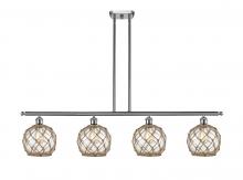 Innovations Lighting 516-4I-SN-G122-8RB - Farmhouse Rope - 4 Light - 48 inch - Brushed Satin Nickel - Stem hung - Island Light