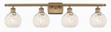 Innovations Lighting 516-4W-BB-G1216-6WM - White Mouchette - 4 Light - 36 inch - Brushed Brass - Bath Vanity Light