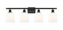 Innovations Lighting 516-4W-BK-G558-6GWH - Bella - 4 Light - 36 inch - Matte Black - Bath Vanity Light