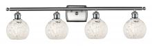 Innovations Lighting 516-4W-SN-G1216-6WM - White Mouchette - 4 Light - 36 inch - Brushed Satin Nickel - Bath Vanity Light