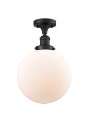 Innovations Lighting 517-1CH-BK-G201-10 - Beacon - 1 Light - 10 inch - Matte Black - Semi-Flush Mount