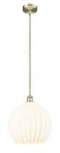Innovations Lighting 616-1S-AB-G1217-14WV - White Venetian - 1 Light - 14 inch - Antique Brass - Stem Hung - Pendant