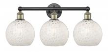Innovations Lighting 616-3W-BAB-G1216-8WM - White Mouchette - 3 Light - 26 inch - Black Antique Brass - Bath Vanity Light