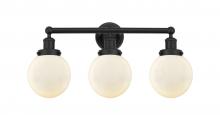 Innovations Lighting 616-3W-BK-G201-6 - Beacon - 3 Light - 24 inch - Matte Black - Bath Vanity Light