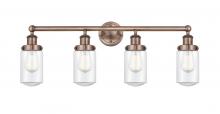 Innovations Lighting 616-4W-AC-G312 - Dover - 4 Light - 32 inch - Antique Copper - Bath Vanity Light