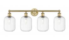Innovations Lighting 616-4W-BB-G460-7CL - Preston Cylinder - 4 Light - 34 inch - Brushed Brass - Bath Vanity Light