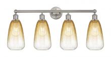 Innovations Lighting 616-4W-SN-G480-6AM - Brookhaven Almond - 4 Light - 33 inch - Brushed Satin Nickel - Bath Vanity Light