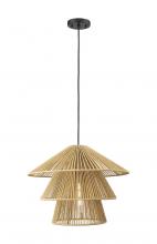 Innovations Lighting 681-1P-BK-19NT - Canton - 1 Light - 19 inch - Natural Canton Rope - Cord hung - Pendant
