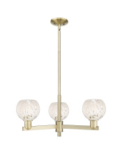 Innovations Lighting 716-3CR-AB-G1216-6WM - White Mouchette - 3 Light - 28 inch - Antique Brass - Stem hung - Pendant