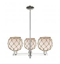 Innovations Lighting 716-3CR-PN-G121-8RB - Farmhouse Rope - 3 Light - 30 inch - Polished Nickel - Stem hung - Pendant