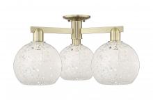Innovations Lighting 716-3F-AB-G1216-8WM - White Mouchette - 3 Light - 26 inch - Antique Brass - Semi-Flush Mount