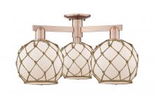 Innovations Lighting 716-3F-AC-G121-8RB - Farmhouse Rope - 3 Light - 26 inch - Antique Copper - Semi-Flush Mount