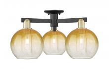 Innovations Lighting 716-3F-BAB-G483-8AM - Brookhaven Globe - 3 Light - 6 inch - Black Antique Brass - Semi-Flush Mount