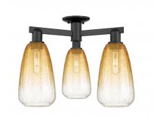 Innovations Lighting 716-3F-BK-G480-6AM - Brookhaven Almond - 3 Light - 6 inch - Matte Black - Semi-Flush Mount