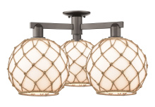 Innovations Lighting 716-3F-OB-G121-10RB - Farmhouse Rope - 3 Light - 28 inch - Oil Rubbed Bronze - Semi-Flush Mount