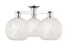 Innovations Lighting 716-3F-PC-G1216-10WM - White Mouchette - 3 Light - 28 inch - Polished Chrome - Semi-Flush Mount