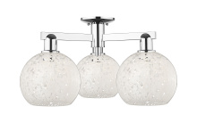 Innovations Lighting 716-3F-PC-G1216-8WM - White Mouchette - 3 Light - 26 inch - Polished Chrome - Semi-Flush Mount