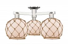 Innovations Lighting 716-3F-PN-G121-8RB - Farmhouse Rope - 3 Light - 26 inch - Polished Nickel - Semi-Flush Mount